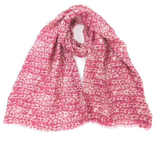 Sokone - Knitted Pattern Scarf - Deep Pink