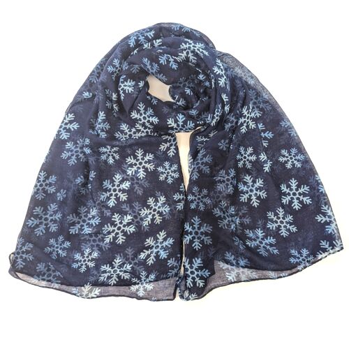 Passi - Snowflake Scarf - Deep Blue