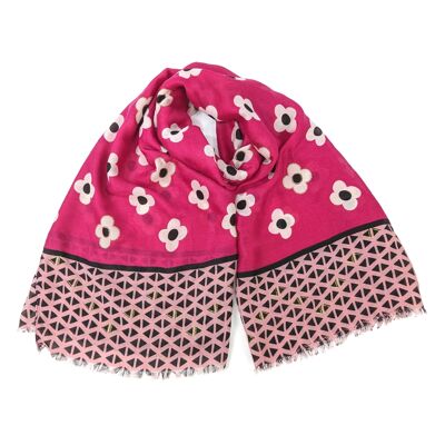 Chloris Flower Scarf - Magenta Pink (50x180cm)