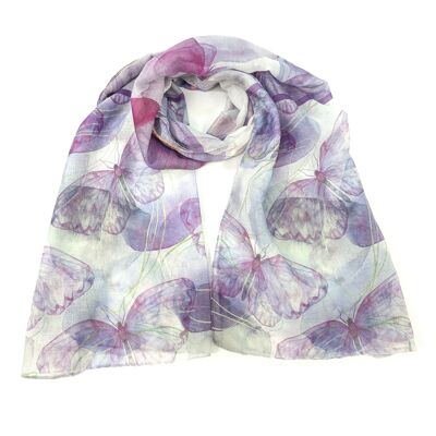 Anima Butterfly Scarf - Iris Purple (50x180cm)