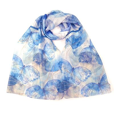 Anima Butterfly Scarf - Sky Blue (50x180cm)