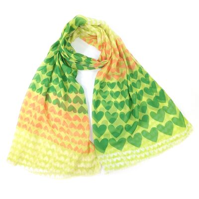 Hestia - Gradient Heart Scarf - Lemon Grass (50x180cm)