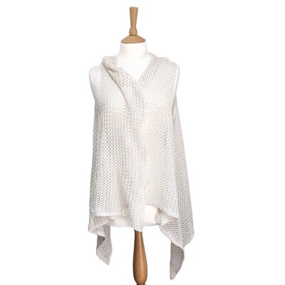Klotha - Veste sans manches en tricot - Daisy White (65x160cm)