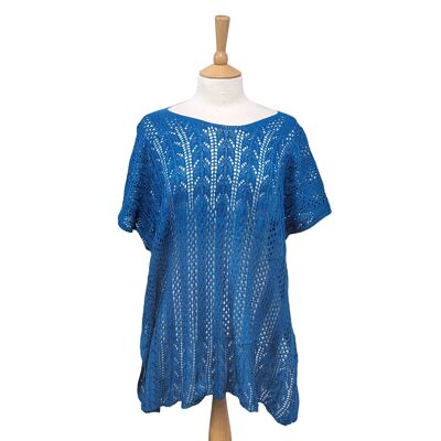 Minerva - Knitted Jumper Style Cover Up - Blue