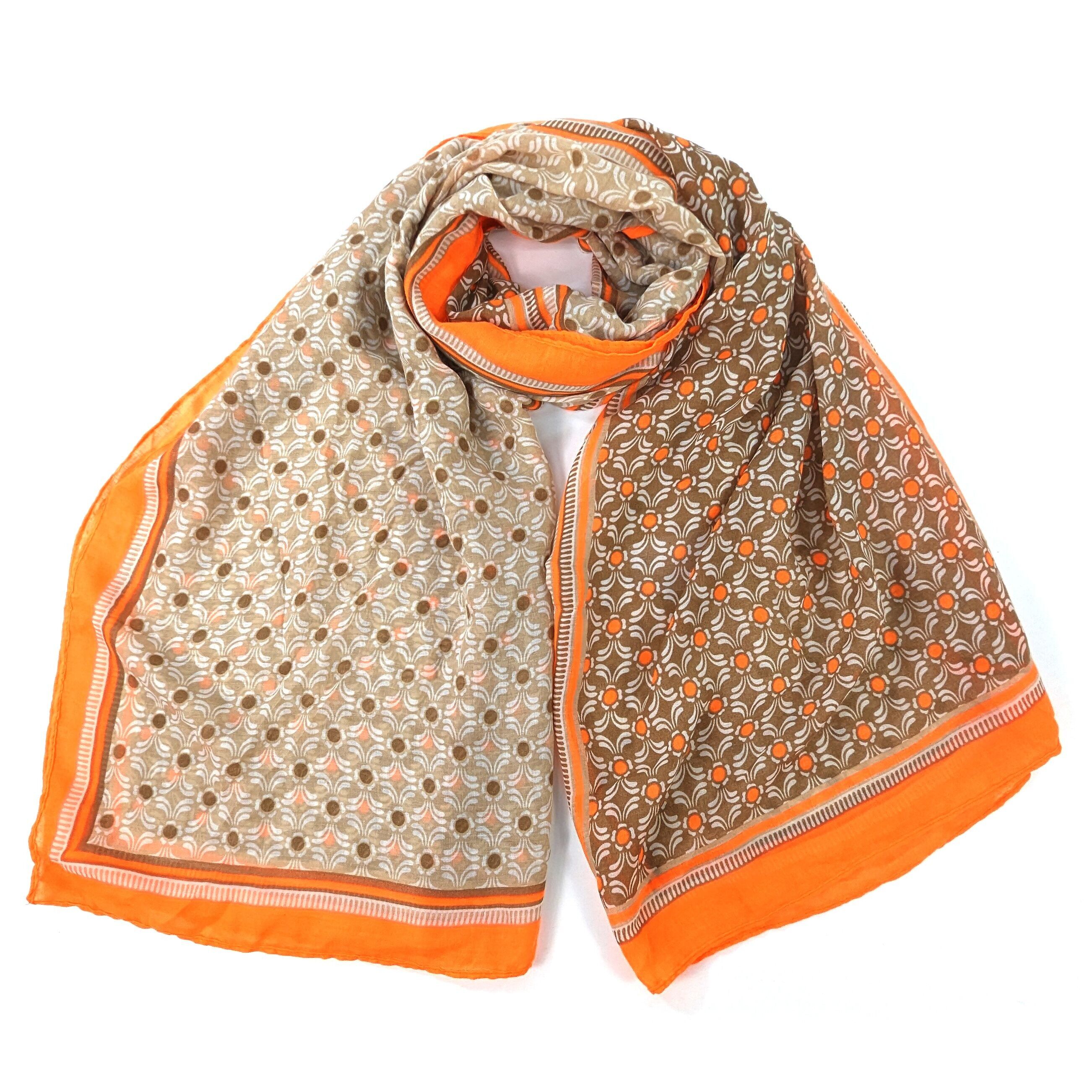 Vesta - Sciarpa con motivi luminosi - Arancione cioccolato (90x180 cm)