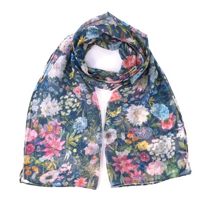 Navy Spring Scarf - Exclusive Design (50x180cm)