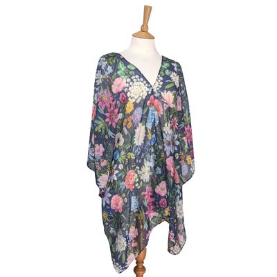 Remich - Poncho Détail Perles (100x150cm) - Marine Printemps