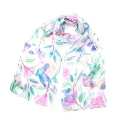 Tropical Hummingbird Scarf - Exclusive Design (50x180cm)