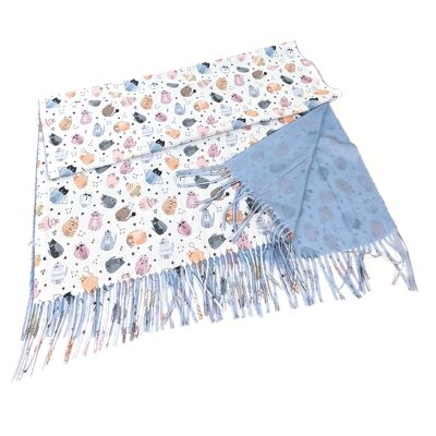 Kreativer Schal im Pashmina-Stil mit Katzenmotiv – Exklusives Design (70 x 180 cm)