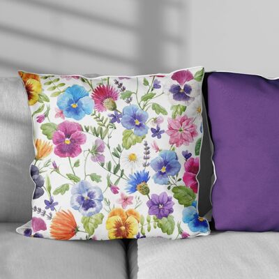 Cushion Cover - Pretty Pansy - Exclusive Design (40x40cm)