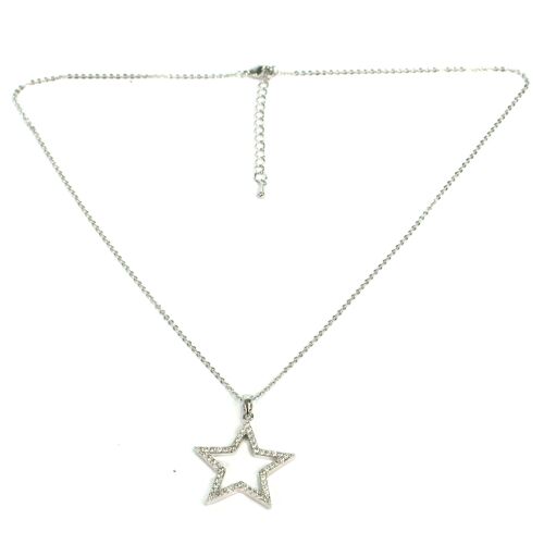 Diamante Star Necklace - Platinum Plated
