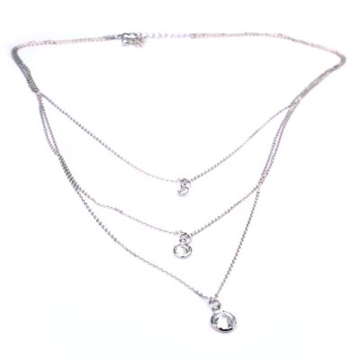 Collar Triple Diamante - Chapado en Platino