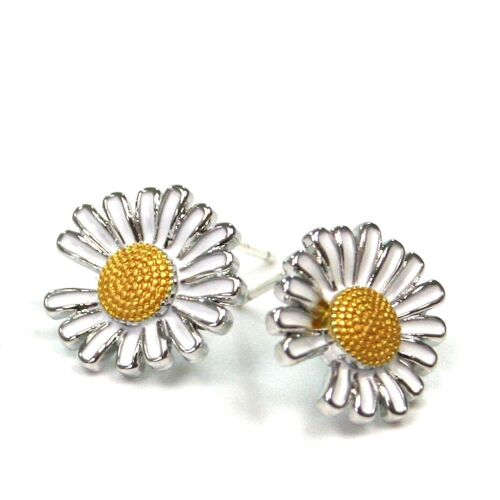 Daisy Stud Earrings - Platinum Plated