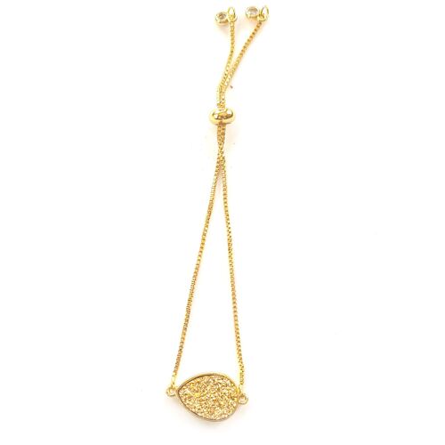 Tear Drop Shaped Bracelet - Gold Crystal