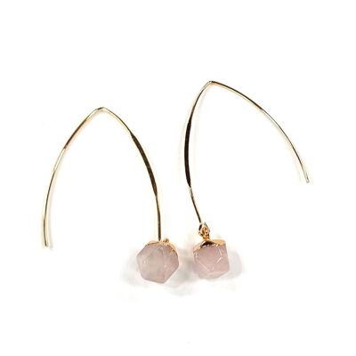 Rose Quartz Loop Earrings