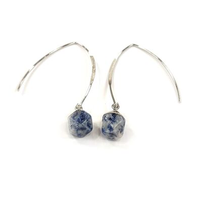 Blue Stone Loop Earrings