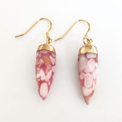 Marbled Drop Earrings - Pink