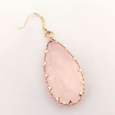 Tear Drop Earrings - Rose Quartz