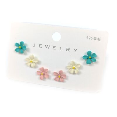 Boucles d'oreilles clous bouquet de fleurs