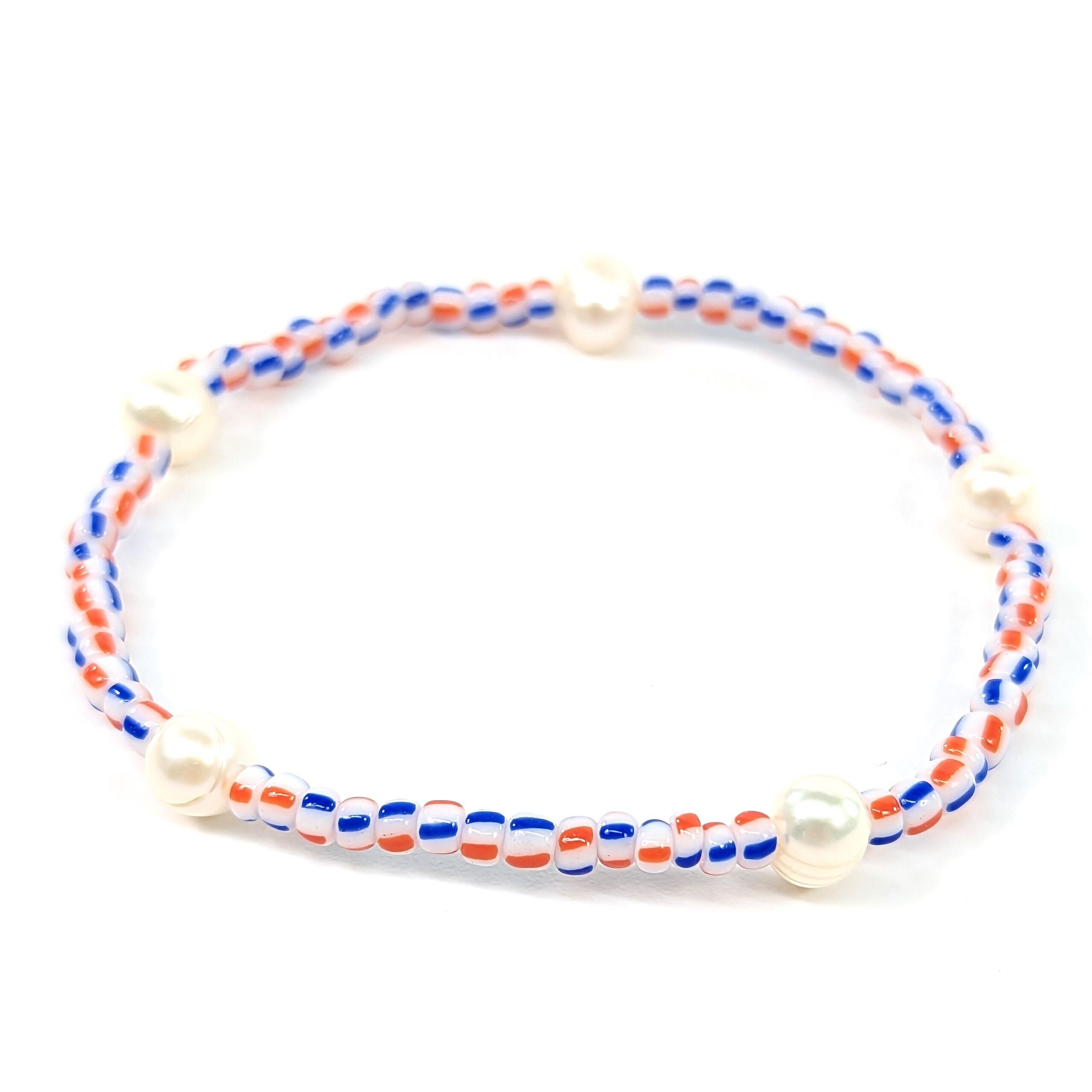 Armband aus Saat- und Perlenperlen - Flieder