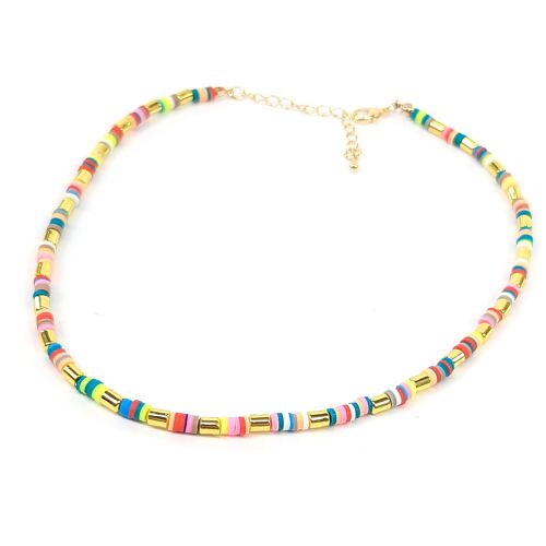 Clay & Acrylic Bead Necklace - Multi