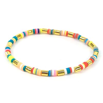 Pulsera de cuentas de arcilla y acrílico - Multicolor