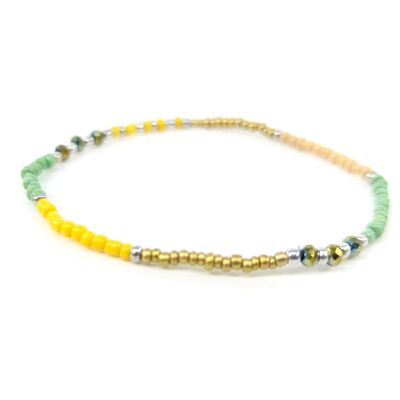 Bracelets de perles de rocaille multicolores - Jaunes