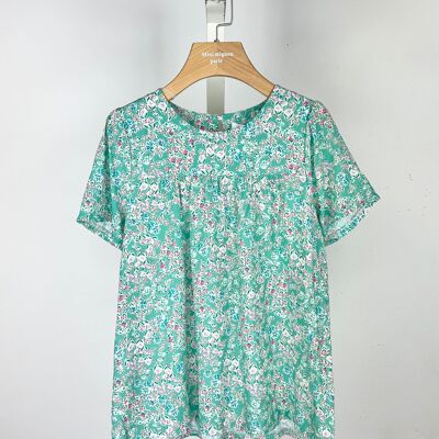 Liberty floral top with short sleeves for girls