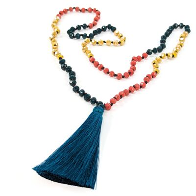 Beaded Long Necklace with Tassel - Autumnals