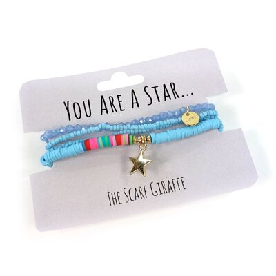 Ensemble de bracelets You Are A Star - Bleu