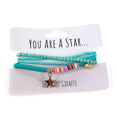 You Are A Star Bracelet Set - Turquoise