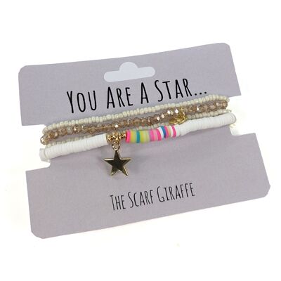 Set di braccialetti You Are A Star - Bianco