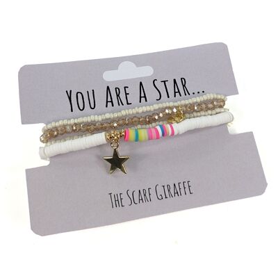 You Are A Star Bracelet Set - White