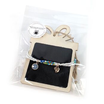 Bracelet d'amitié sur étiquette cadeau réutilisable (avec craie) - Blanc