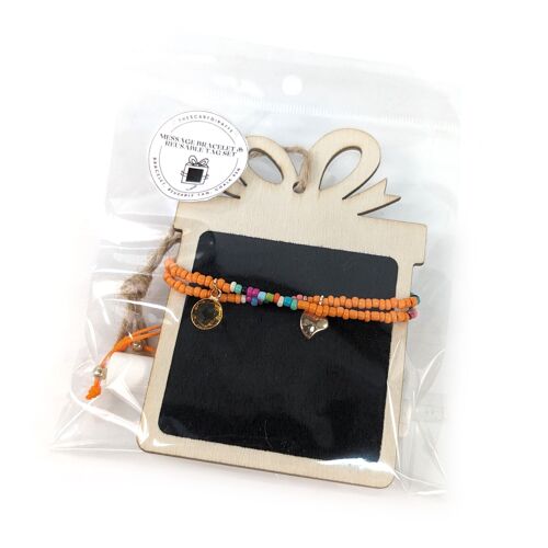 Friendship Bracelet on Reusable Gift Tag (with chalk) - Red