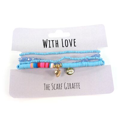 Conjunto de pulsera con amor - Azul