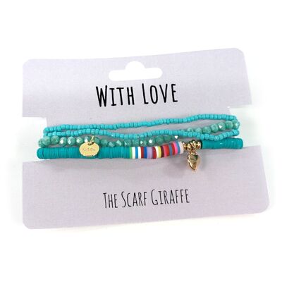 Ensemble de bracelets With Love - Turquoise