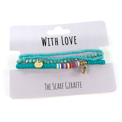 Set di braccialetti With Love - Turchese