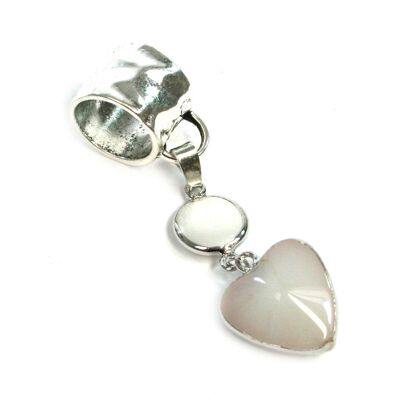 Scarf Jewellery - Shell Pearl & Jade Heart