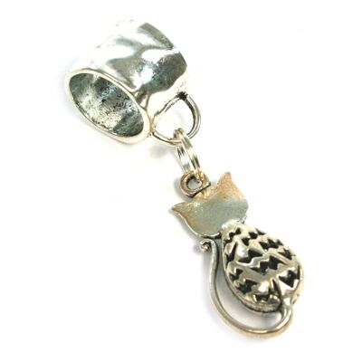 Scarf Jewellery - Silver Cat
