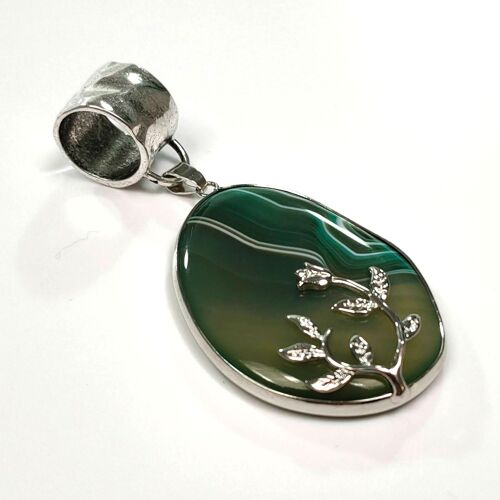 Scarf Jewellery - Flower Green Agate