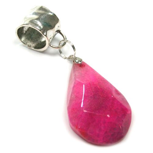 Scarf Jewellery - Pink Agate Faceted Stone