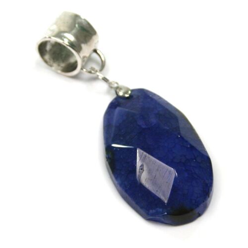 Scarf Jewellery - Blue Agate Faceted Stone