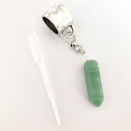 Scarf Jewellery - Perfume Bottle - Aventurine (with pipette)Â
