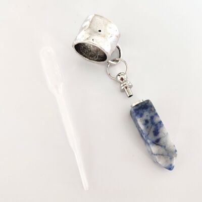 Scarf Jewellery - Perfume Bottle - Blue Vein Stone (with pipette)Â