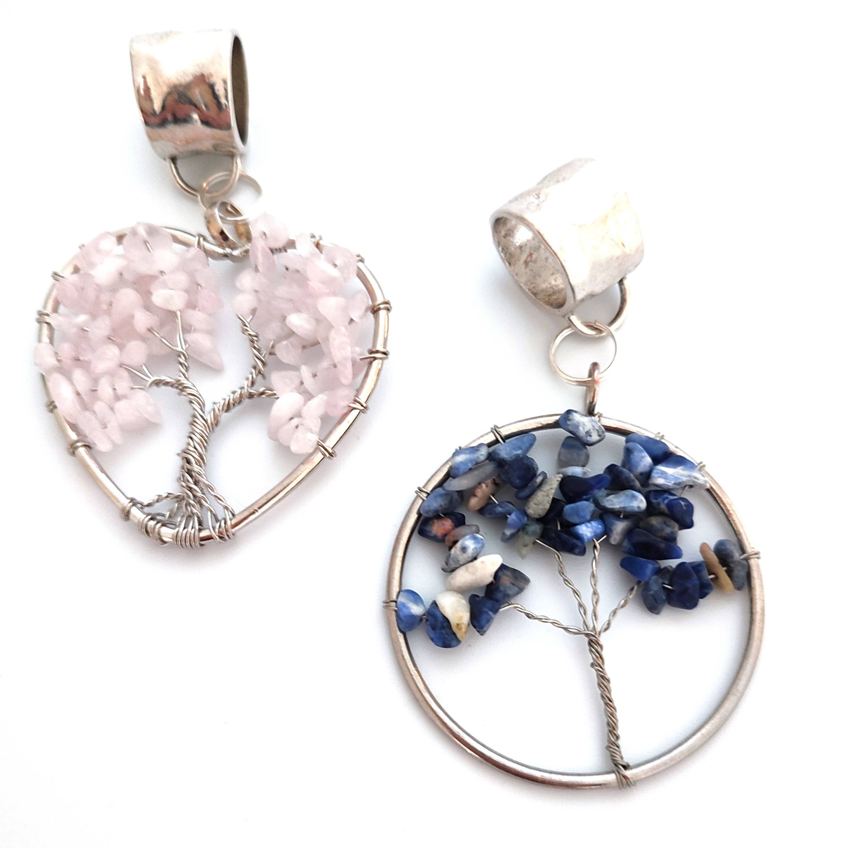 Heart Tree of Life Scarf Jewellery - Amethyst