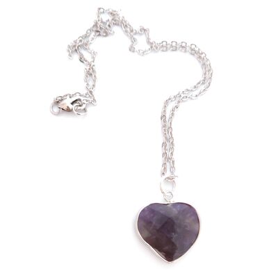 Amethyst Heart Scarf Necklace