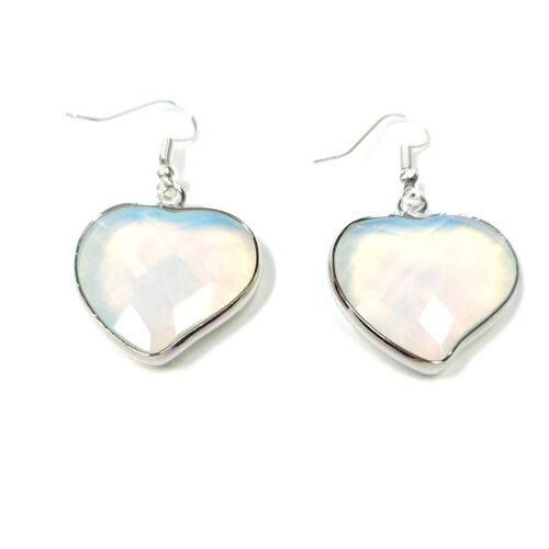 Opal Heart Earrings