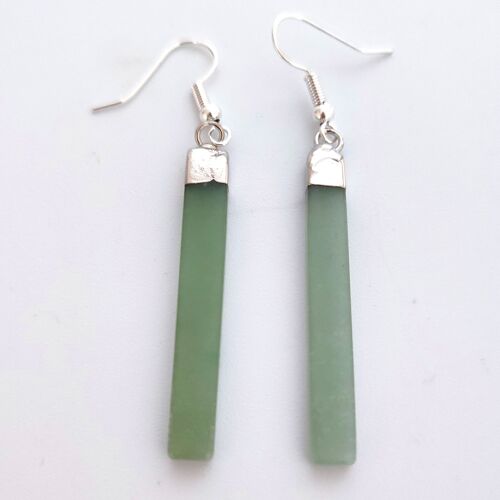Green Jade Matchstick Earrings