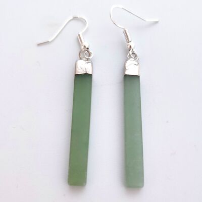 Aretes de cerillas de jade verde